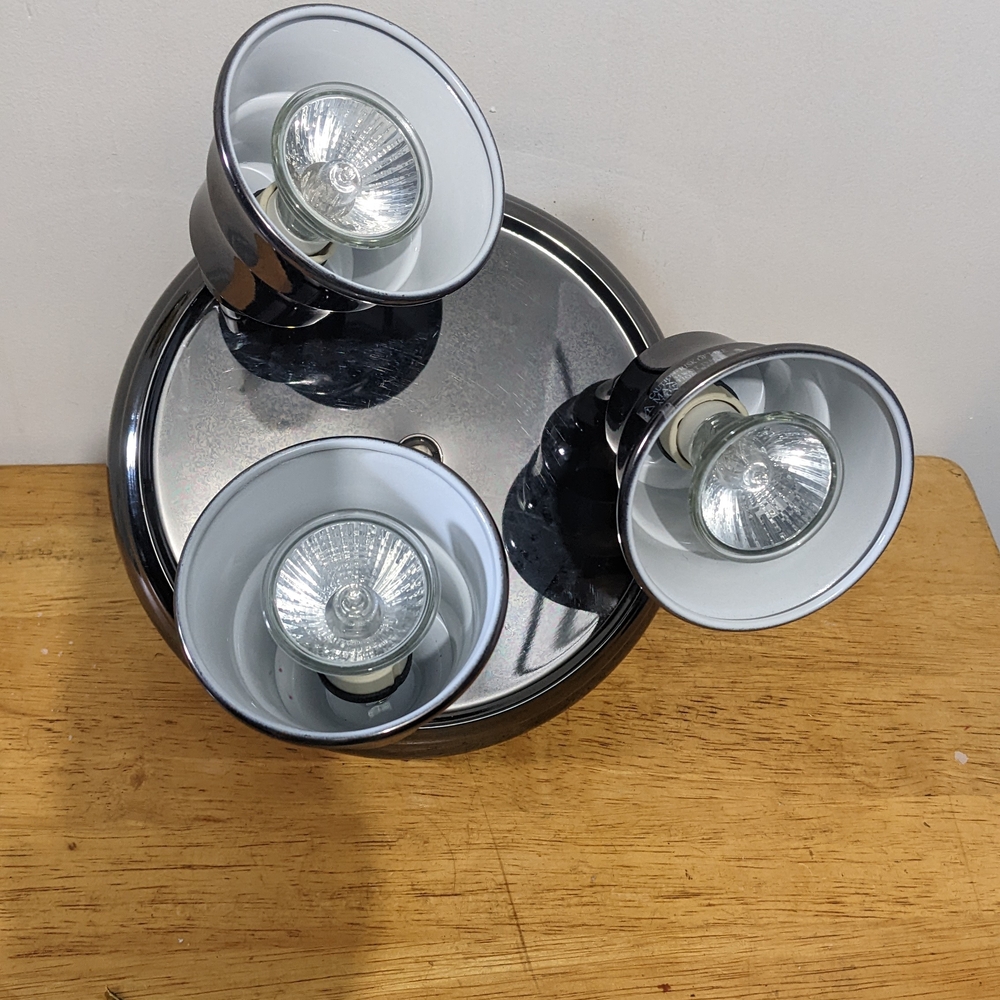 Modern Chrome Triple Light Fixture